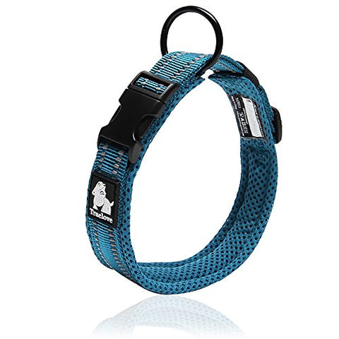 Reflective Stylish  Dog Collar Neck Belt Blue
