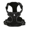 PetsUp 3M Reflective Mesh Padded Dog Vest Front Range No Pull Harness with Handle (Black)